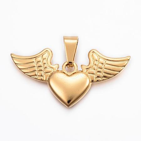 304 Stainless Steel Pendants STAS-H372-38G-1
