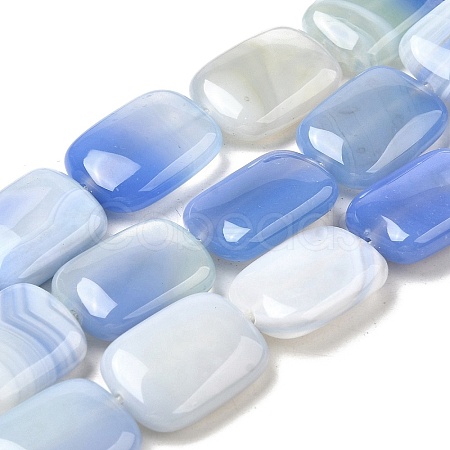 Natural Striped Agate/Banded Agate Beads Strands G-B137-B01-01D-1
