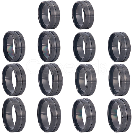 14Pcs 7 Styles Stainless Steel Grooved Finger Ring Settings STAS-SC0010-65EB-1