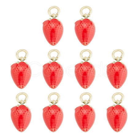 10Pcs Brass Enamel Charms KK-AR0003-63-1