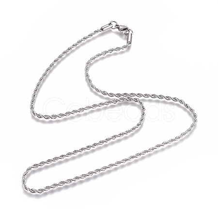 Non-Tarnish Unisex 304 Stainless Steel Rope Chain Necklaces X-STAS-D0002-33P-1