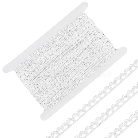 15 Yards Polyester Lace Trims SRIB-MA0001-09C-1