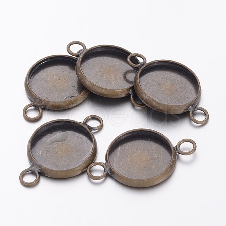 Brass Cabochon Connector Settings KK-E058-AB-NF-1