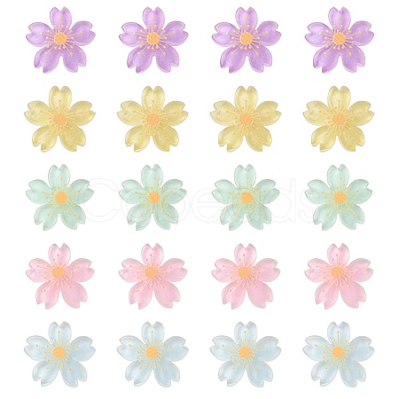 20Pcs 5 Colors Translucent Resin Cabochons OHAR-YW0001-01-1