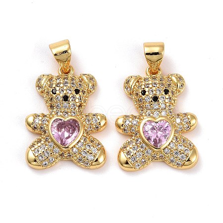Brass Micro Pave Cubic Zirconia Pendants LS-KK-K258-24A-G-RS-1