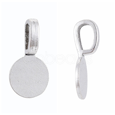 Tibetan Style Alloy Glue On Flat Pad Pendant Bails X-TIBEP-1124-AS-LF-1
