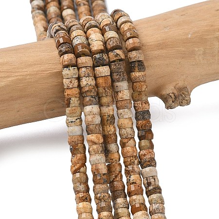 Natural Picture Jasper Heishi Beads Strands G-A299-A05-01-1