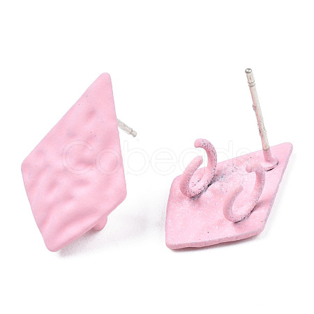Spray Painted Iron Stud Earring Findings IFIN-N008-013C-1