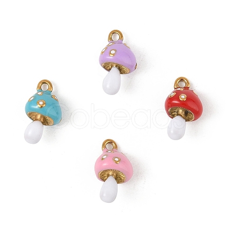 304 Stainless Steel Enamel Charms STAS-P396-13G-M-1