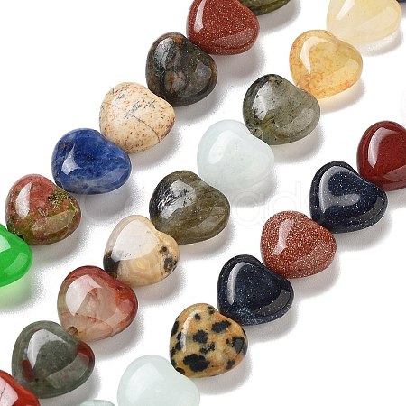 Natural & Synthetic Mixed Gemstone Beads Strands G-R190-10mm-43-1