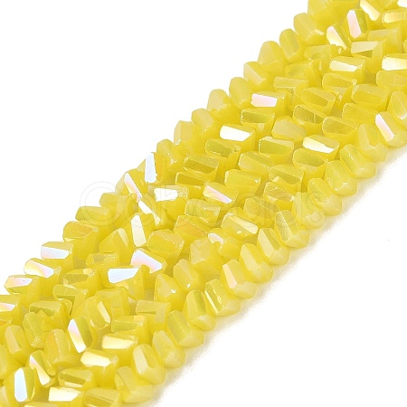 Electroplate Opaque Glass Beads Strands EGLA-Q139-01A-C12-1