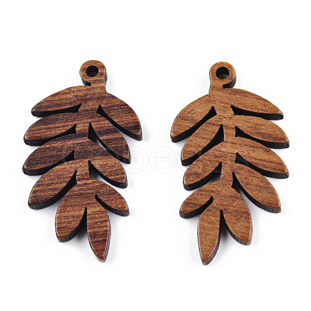 Natural Walnut Wood Pendants WOOD-T023-15-1
