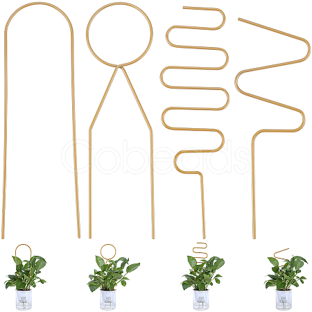 4Pcs 4 Styles Iron Flower Plant Supports FIND-CN0001-62A-1