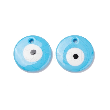 Handmade Lampwork Evil Eye Pendants LAMP-E106-02B-03-1