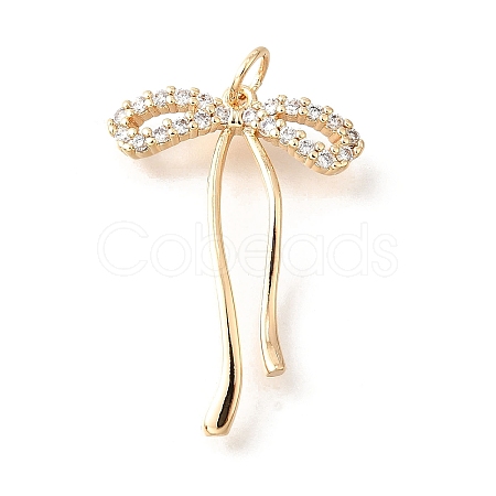 Brass Micro Pave Cubic Zirconia Pendants KK-V008-13G-01-1