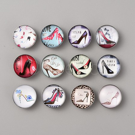 Platinum Plated Brass Jewelry Snap Buttons BUTT-WH0050-I01-1
