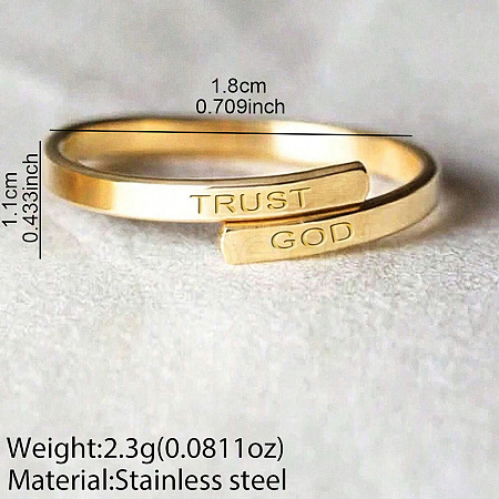 304 Stainless Steel Cuff Open Rings WGA6A67-01-1