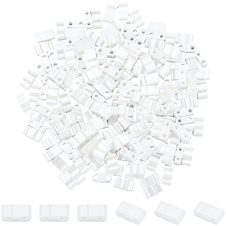 240Pcs 2-Hole Opaque Glass Seed Beads SEED-SC0001-62B-1