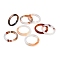 Dyed & Heated Natural Agate Finger Rings for Women, Sienna, 2.5~3mm, Inner Diameter: 17~18mm