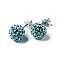 Gifts for Her Valentines Day 925 Sterling Silver Austrian Crystal Rhinestone Ball Stud Earrings for Girl, Round, 202_Aquamarine, 17x8mm