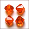 Imitation Austrian Crystal Beads, Grade AAA, K9 Glass, Faceted, Bicone, Orange Red, 4x4mm, Hole: 0.7~0.9mm