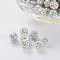 Pave Disco Ball Beads, Polymer Clay Rhinestone Beads, Grade A, Round, Crystal AB, PP12(1.8~1.9mm), 8mm, Hole: 1mm