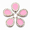 UV Plating Acrylic Pendant Rhinestone Settings, with Enamel, Teardrop, Light Gold, Pink, Fit for 2mm Rhinestone
, 28x20x3mm, Hole: 2.5mm