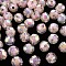 Transparent Acrylic Beads, Bead in Bead, AB Color, Faceted, Round, Pink, 9.5x9.5mm, Hole: 2mm