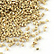 Grade A Glass Seed Beads, Hexagon(Two Cut), Metallic Colours, Golden Plated, 2x2mm, Hole: 0.5mm, about 42452pcs/pound