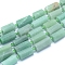 Frosted Natural Aventurine Beads Strands, Faceted, Column, 13~18x7~10.5mm, Hole: 1mm, about 19~21pcs/strand, 15.16 inch(38.5cm)