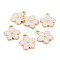 Light Gold Plated Alloy Enamel Pendants, Flower, Cadmium Free & Lead Free, Lavender Blush, 17x14.5x1.5mm, Hole: 1.6mm