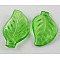 Transparent Acrylic Pendants, Leaf, Green, about 20mm long, 12mm wide, 2.5mm thick, hole: 1.5mm