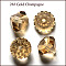 K9 Glass, Imitation Austrian Crystal Beads, Grade AAA, Faceted, Diamond, Gold, 9.5~10x7~8mm, Hole: 0.9~1mm