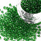 Glass Seed Beads, Transparent, Round, Dark Green, 8/0, 3mm, Hole: 1mm, about 2222pcs/100g