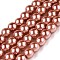 Baking Painted Pearlized Glass Pearl Round Bead Strands, Dark Salmon, 6~7mm, Hole: 1mm, about 135~140pcs/strand, 31.4 inch