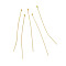 304 Stainless Steel Ball Head Pins, Real 18K Gold Plated, 70x0.5mm, Head: 2mm