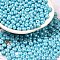 Baking Paint Luster Glass Seed Beads, Donut, Cyan, 4x2.5mm, Hole: 1mm, 6205pcs/pound