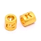 Alloy Letter Beads, Column, Matte Gold Color, Letter.R, 6.5x6mm, Hole: 3mm