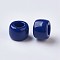 European Resin Large Hole Beads, Barrel, Midnight Blue, 8x5~6mm, Hole: 4mm, about 2020pcs/500g