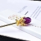 Fluorite Hairpin, Metal Hair Sticks, Rose/Strawberry, Purple, 140mm