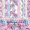 Flower Theme Scrapbook Paper, for DIY Album Scrapbook, Background Paper, Diary Decoration, Pink, 152x152mm, 12 style, 2pcs/style, 24pcs/set