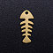 201 Stainless Steel Pendants, Fishbone, Golden, 15.5x6.5x1mm, Hole: 1.4mm