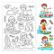 PVC Plastic Stamps, for DIY Scrapbooking, Photo Album Decorative, Cards Making, Stamp Sheets, Human Pattern, 16x11x0.3cm