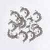 Antique Silver Tone Moon Tibetan Silver Pendants X-AC384-NF-4