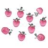 10Pcs Apple Gemstone Charm Pendant Crystal Quartz Healing Natural Stone Pendants Pink Silver Buckle for Jewelry Necklace Earring Making Crafts JX525A-1