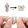 Rack Plating Brass Magnetic Clasps with Loops LS-KK-F801-02B-RG-5