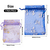 Kissitty 100Pcs 2 Style Gold Stamping Butterfly Rectangle Organza Gift Bags OP-KS0001-01-9