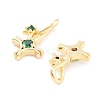 Brass with Cubic Zirconia Pendants X-KK-P271-34G-2