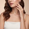 304 Stainless Steel Cubic Zirconia Cuff Open Rings for Women WG55D17-01-4