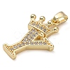 Rack Plating Brass Micro Pave Cubic Zirconia Pendants KK-D535-01Y-RS-2